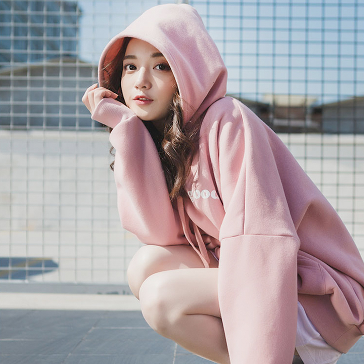 2021新款女装早秋粉色卫衣