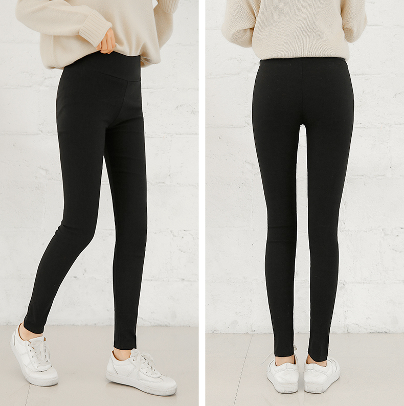高腰韩版加绒加厚冬季黑色百搭小脚裤紧身2018新款铅笔库 女装 图5