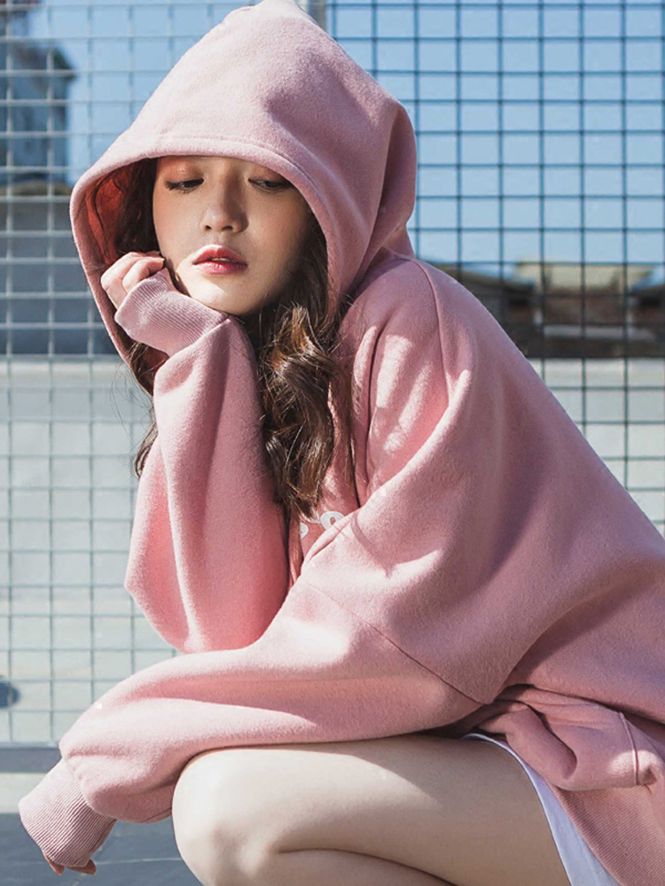 2021新款女装早秋粉色卫衣 女装 图3