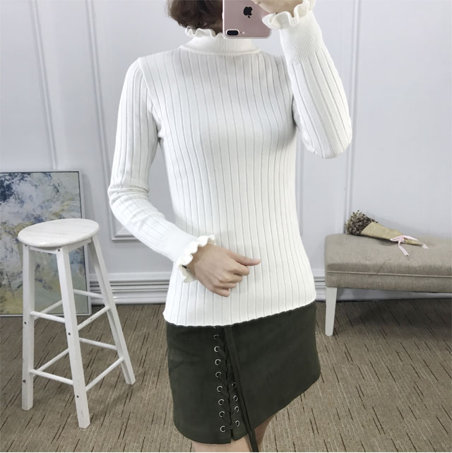 半高领毛衣女打底衫长袖秋冬百搭修身2021时尚新款套头韩版针织衫 女装 图4