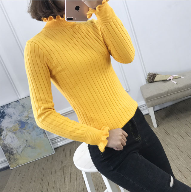 半高领毛衣女打底衫长袖秋冬百搭修身2021时尚新款套头韩版针织衫 女装 图3